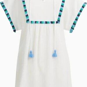 Cute White Gauze Swimsuit Cover Up with Fringe